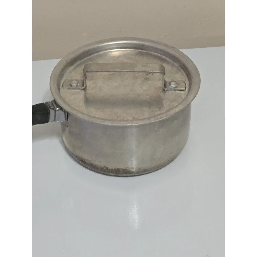 Vintage Farberware 1 QT Saucepan & Lid Aluminum Clad Stainless Steel Pot NYC USA